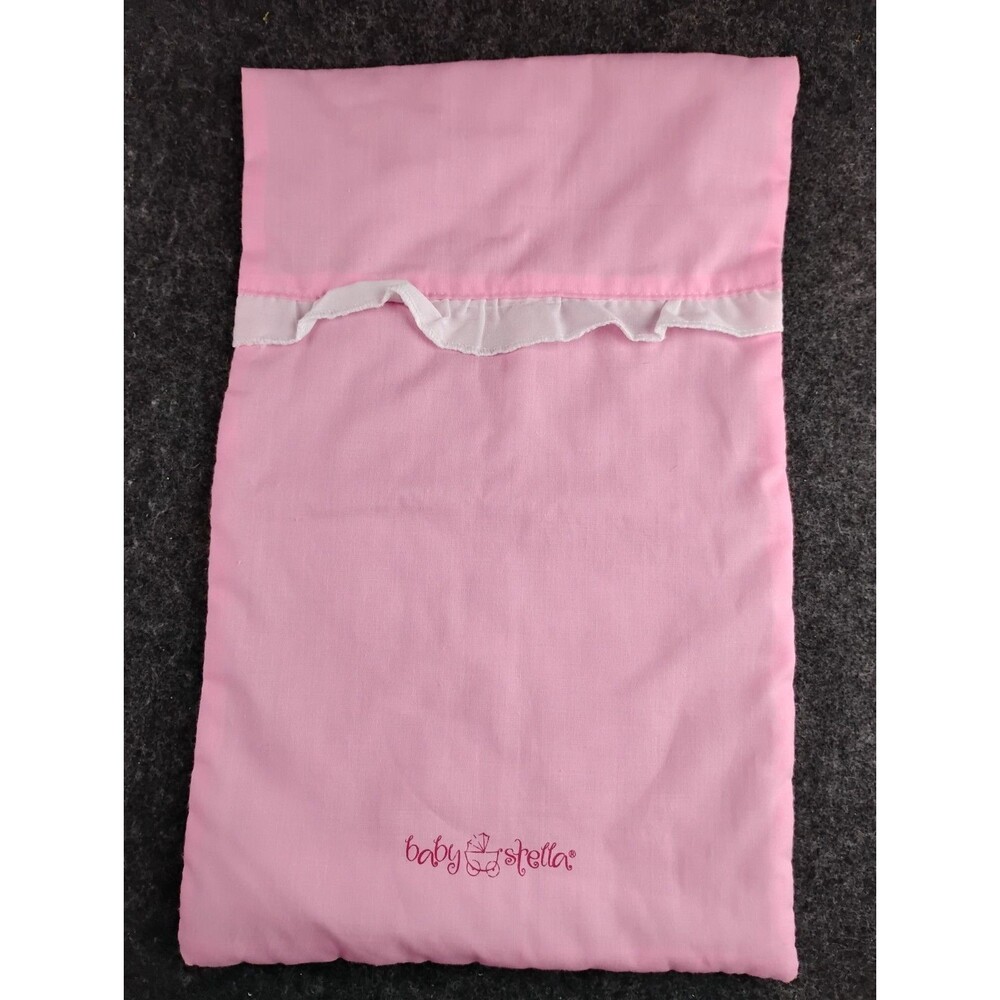 Baby Stella Doll Blanket Pink w White Ruffle 9"x14"